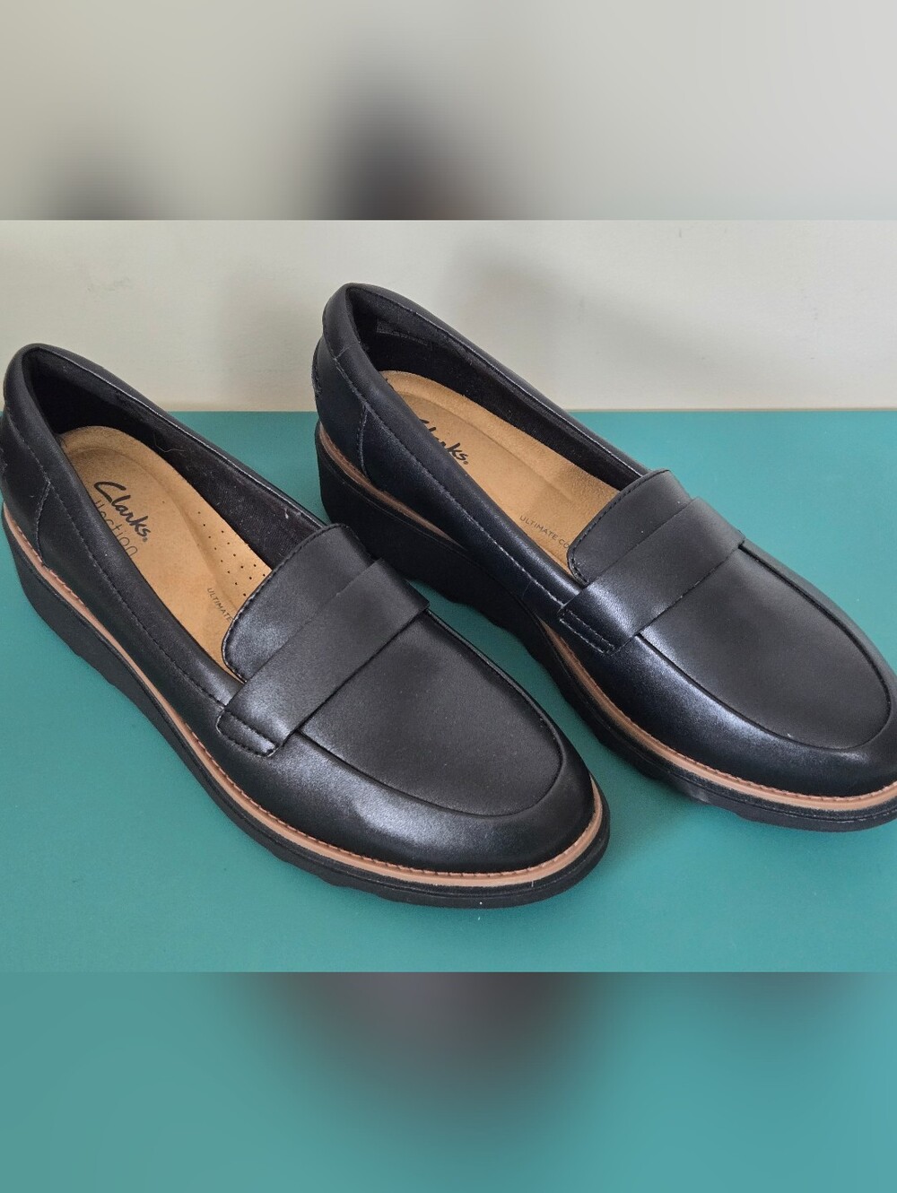 Clarks Sharon Gracie Shoes Slip On Women's Black Soft Size 9.5M